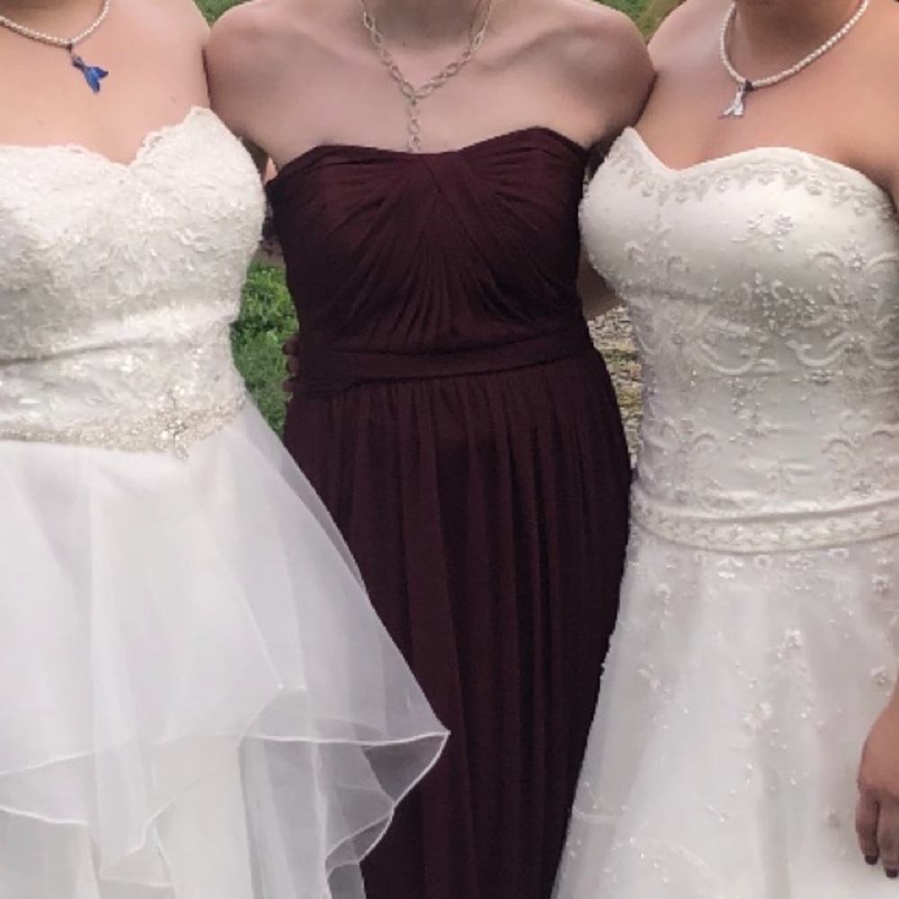 Wine Bridesmaid Dress - Picture 3 of 3